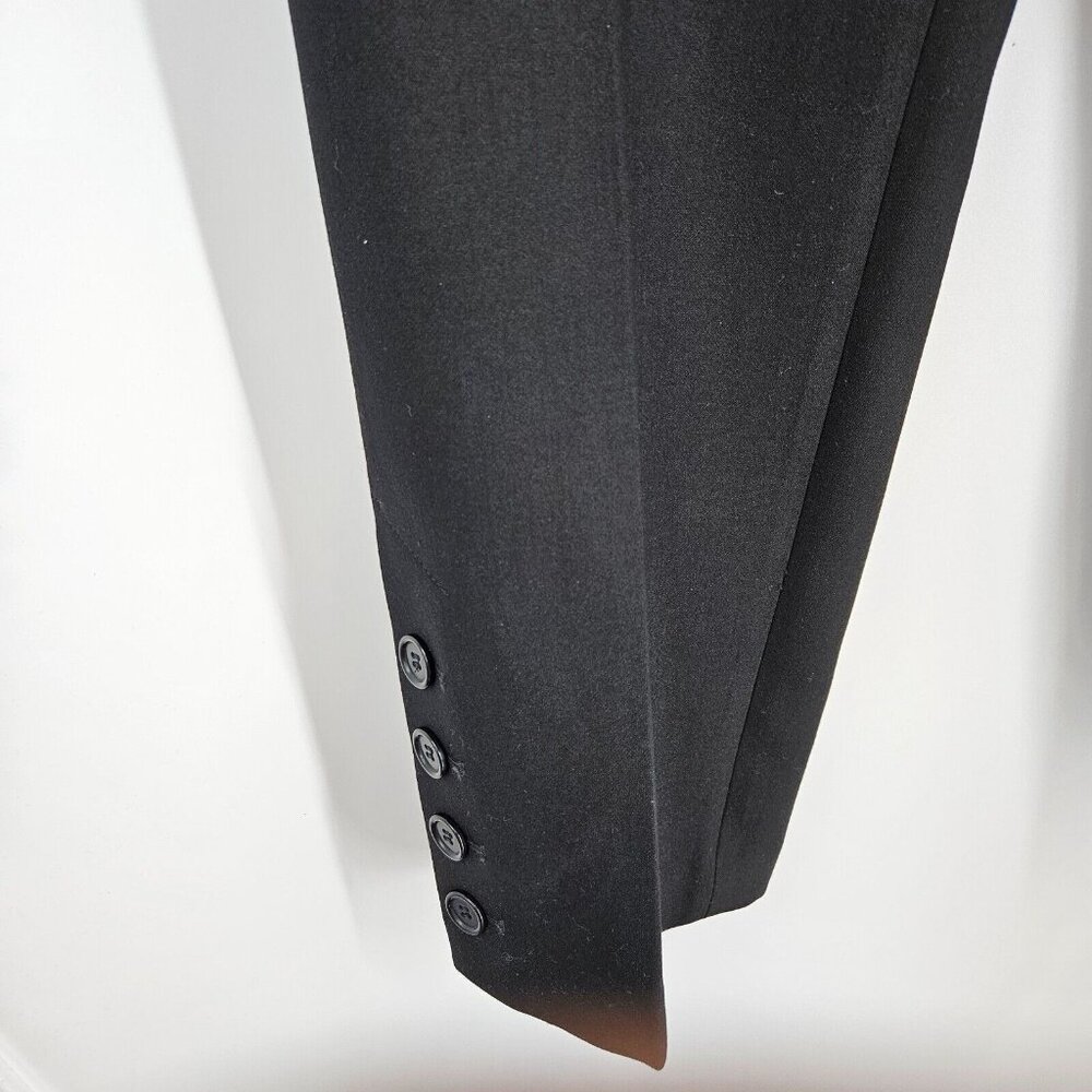Me + Em Dress Pants Black Button Hem Stretch Twill Crop Pockets Trouser Size 12 - Picture 3 of 8